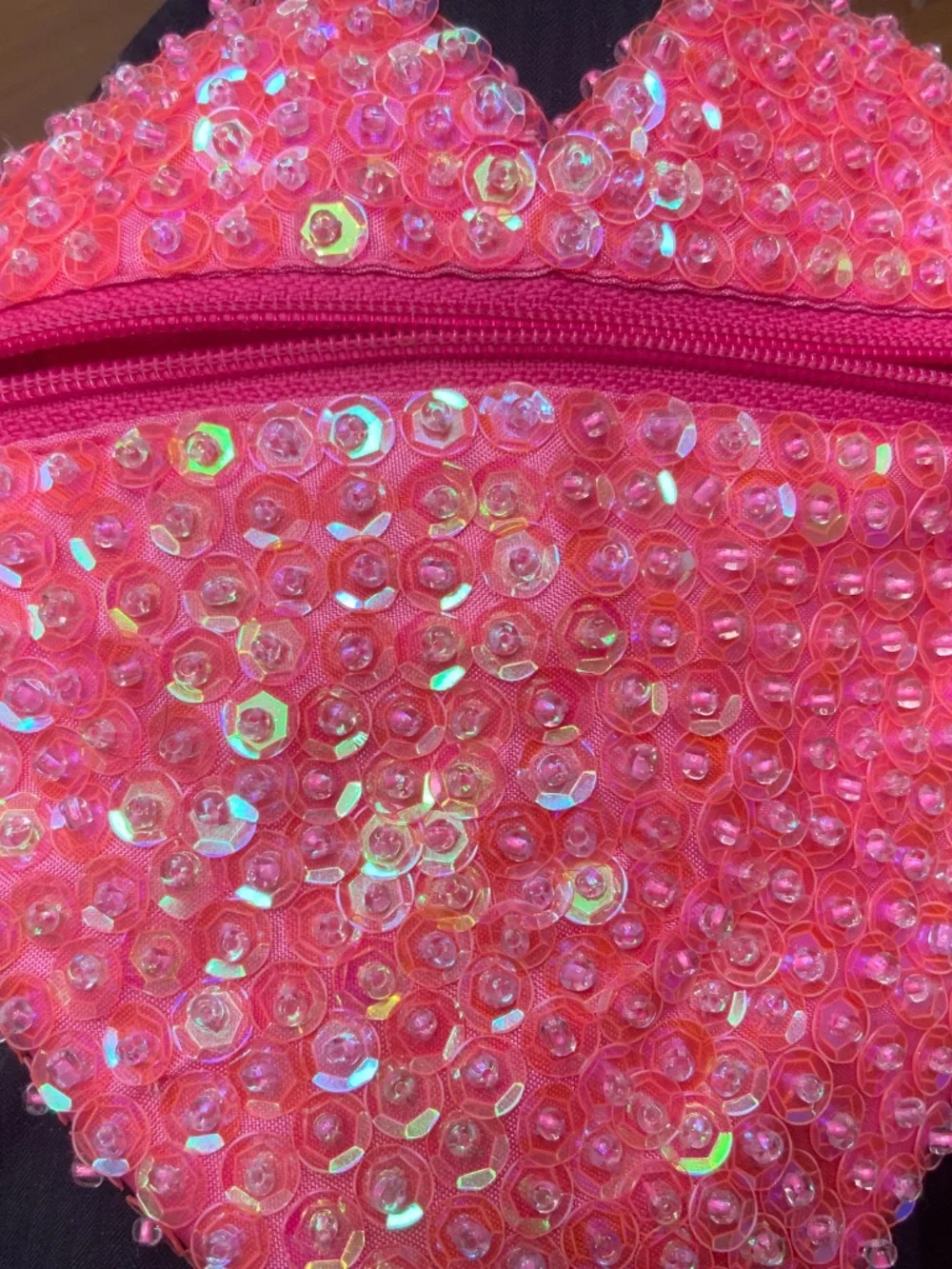 Pink Sequin Dress Up Heart Purse